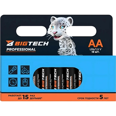 Батарейка BigTech Professional АA/LR6 уп/18шт