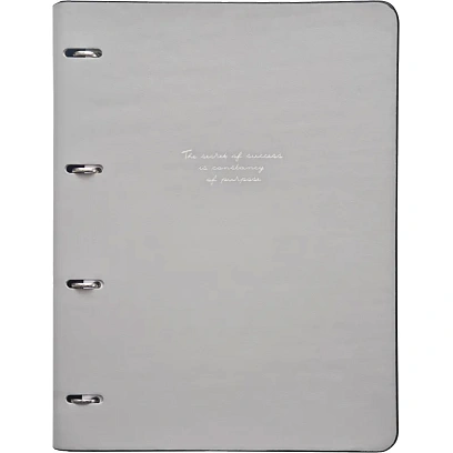 Тетрадь со сменным блоком А4,120л,Infolio Study,Quote,иск.кож,серый,N3824