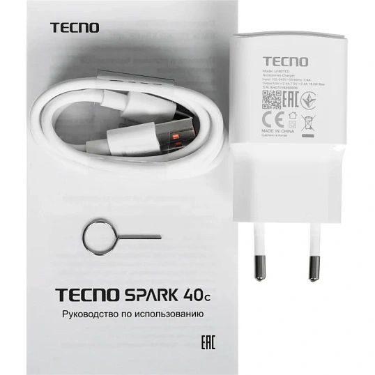 Смартфон Tecno Spark 40C 128Gb 8Gb Veil White