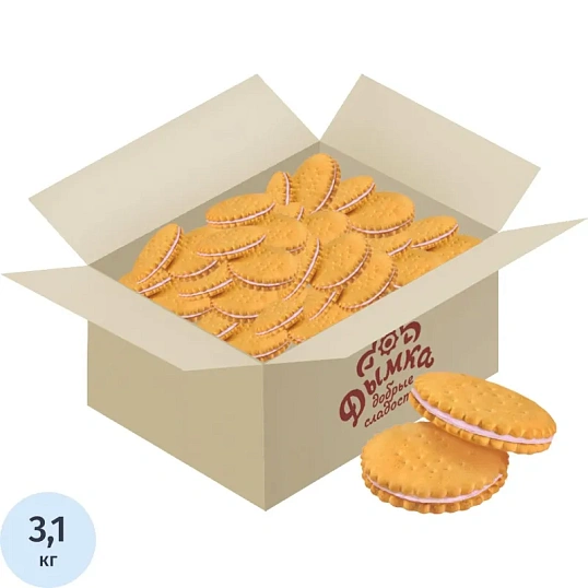 Крекер Дымка Кремделисс клубничный крем, 3,1кг/уп