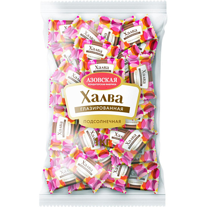 Конфеты шоколадные Азовская КФ Халва подсолн. глазир., 1кг