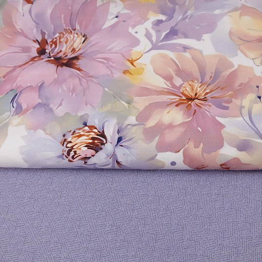 Постельное белье евро сатин (нав70х70)м251.21.04SТрис.7010-1+7010а-1Тициана