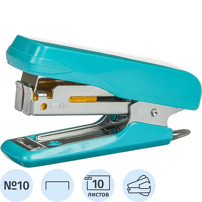 Степлер -мини Комус PSLBL1010 (№10) до 10 лист., пластик, голубой
