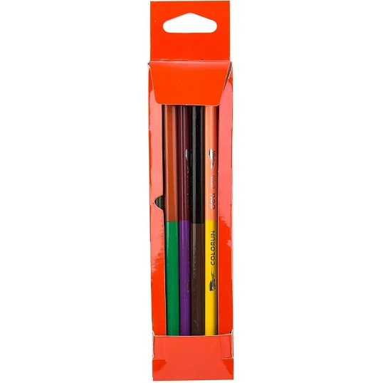 Карандаши цветные Deli EC00500 ColoRun липа 12цв/наб 2сторонние (6шт)