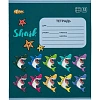 Тетрадь школьная А5 12л №1School Shark клет,скреп, ВД-лак,10шт/уп, в асс