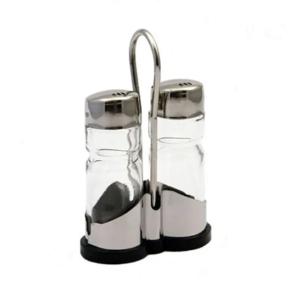 Набор для специй на метал. подставке 2 предмета (соль/перец)