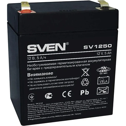 Батарея для ИБП SVEN SV 1250 (12V/5Ah) аккумуляторная