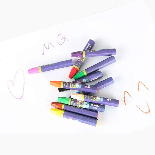 Пастель масляная M&G, 6-гран, 12 цветов- в наборе