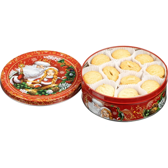 Печенье REGNUM сдобное со слив. маслом новогодняя сказка, ж/б, 400г МС-1-3