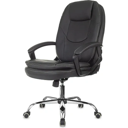 Кресло VB_EChair 668 TPU/SL черный экокожа крестов.металл хром