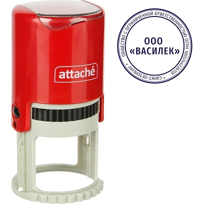 Оснастка для печати круглая Attache R40 красная 9140