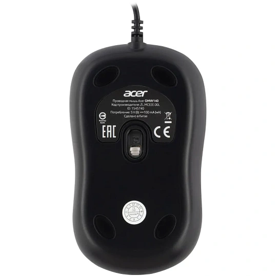 Мышь компьютерная Acer OMW140 black (1200dpi) USB(ZL.MCEEE.00L)