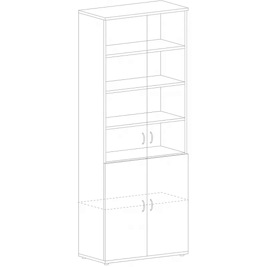 Шкаф SH_Стратегия   со стеклом выс.S75 (51821) серый