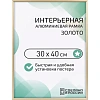 Рамка 300х400, золото, алюминевая.,  ПЭТ стекло, 2019_34_12_345