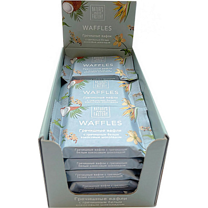 Вафли Natures own factory гречишные  с греч.белым кокос.шок.,  20гx18шт/уп