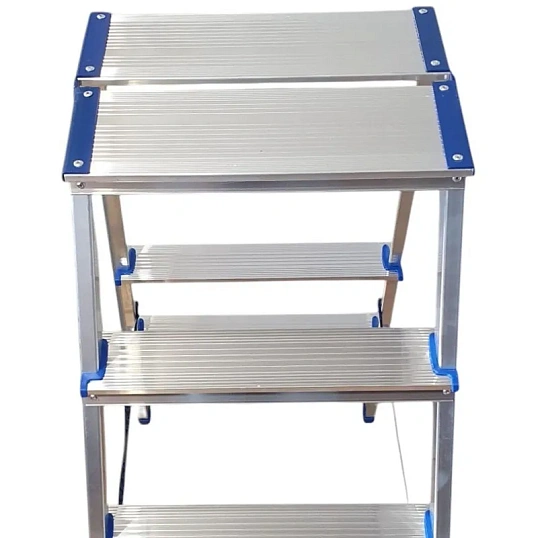 Стремянка двухсторонняя алюм широкая площадка 5ст TARKO 14205е