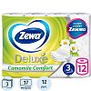 Бумага туалетная Zewa Deluxe Ромашка 3 слоя 12 рул/уп