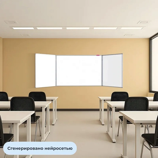 Доска магнитно-маркерная 100х300 2-створ. лак Россия