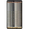 Карандаши цветные худож POLYCOLOR серые цвета 12цв/наб мет.кор 3822012013BL