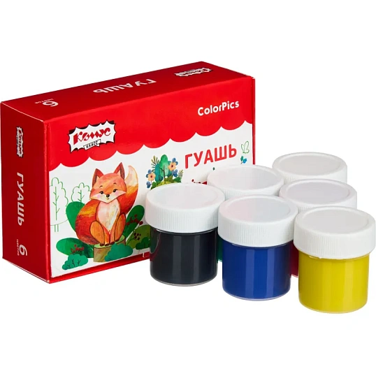 Гуашь Комус Класс ColorPics набор 6 цв, 20 мл