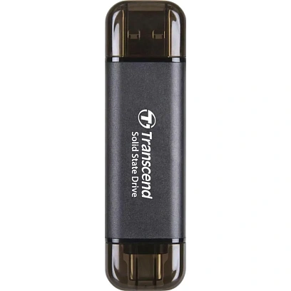 Портативный SSD Transcend 2Tb, USB 10Gbps, Type-C/Type-A, Черный