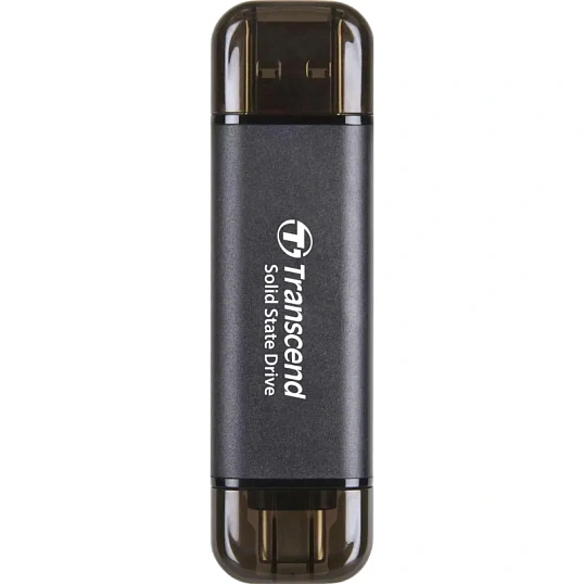 Портативный SSD Transcend 2Tb, USB 10Gbps, Type-C/Type-A, Черный