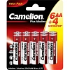 Батарейка Camelion АА Plus Alkaline LR6-BP6+4 пальч.1.5В 10шт/уп