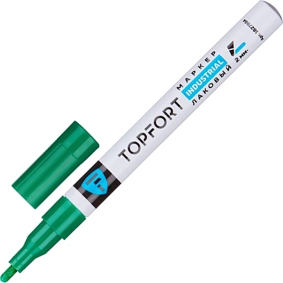 Маркер лаковый TOPFORT Industrial 2 мм зеленый