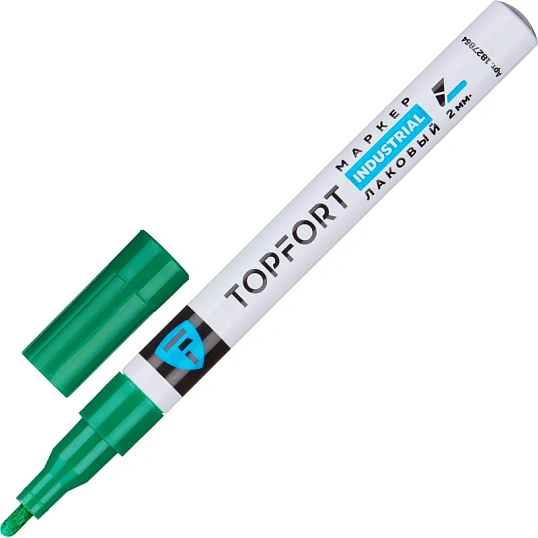 Маркер лаковый TOPFORT Industrial 2 мм зеленый