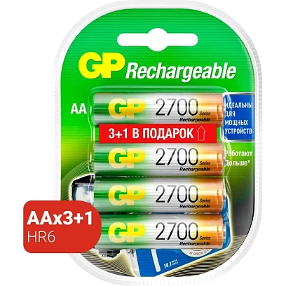 Аккумулятор GP 2600mAh AA 270AAHC3/1-2DECRC4/ 270AAHC3/1RGY-2CRCB4, бл/4шт