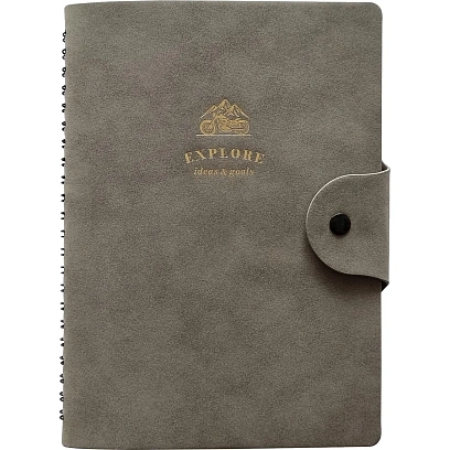 Бизнес-тетрадь Infolio 14x20см 96л клет спираль Исследовать,сер I1778/grey
