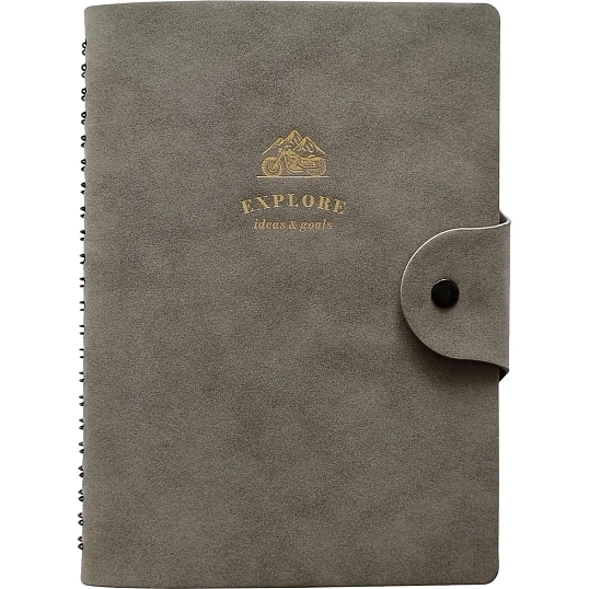 Бизнес-тетрадь Infolio 14x20см 96л клет спираль Исследовать,сер I1778/grey