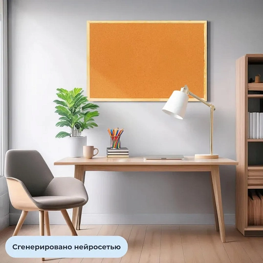 Доска пробковая 60х90 Attache Economy деревян. рама Россия