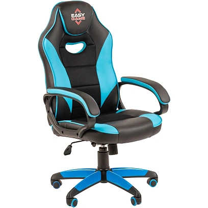 Кресло ТП 690 экокожа,черный/синий,пластик