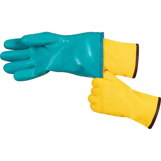 Перчатки трикотаж ут.ПВХ/нитр Jeta Safety Winter Grip JPW-811 син-жел р.L