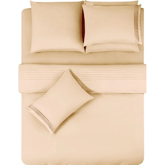 Постельное белье сем хл/бамб (2подод,1прост,4нав.) МИОКО экрю 1006.01368