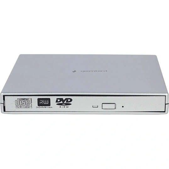 Привод внешний Gembird DVD-USB-02-SV CD/DVD USB 2.0, пластик, серебристый