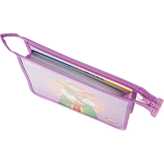 Папка для тетрадей КОМУС Три богатыря Любава,А5,1отд,на молн,пластик,ПТ 713