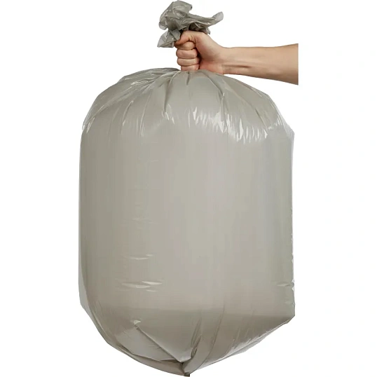 Мешки для мусора ПВД+добавка 120л 35мкм 10шт/рул серые 70х110см