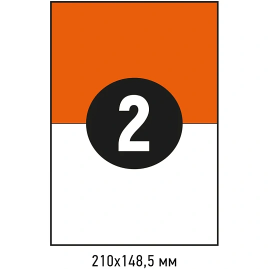 Этикетки самоклеящиеся 210х148,5мм, 2шт на лист А4, 100л/уп