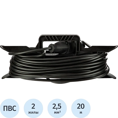 Удлинитель Topfort каркас ПВС2х2,5кв.мм на рамке  20м(б/з)IP44,10А-16А