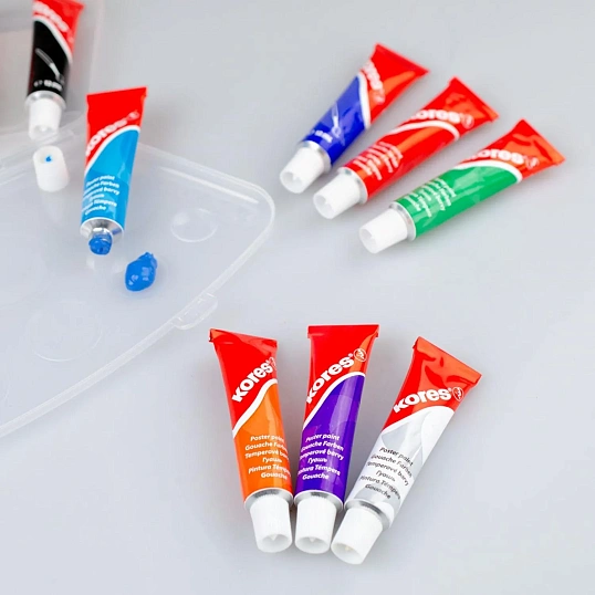 Краски темперные KoresTemperasв пластик.пенале,тюб.12 мл,12цв набор 72412