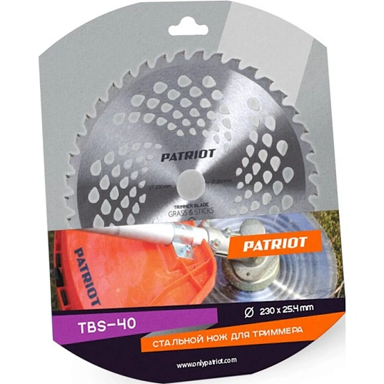 Нож для триммера PATRIOT TBS-40, D=230x25,4мм, 40 зубьев (809115225)