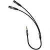 Разветвитель аудио PERO AD08 PREMIUM AUX SPLITTER MIC + SPEAK, черный