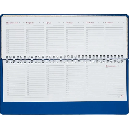 Планинг недатированный 305 х 130 мм Velvet синий 128 стр. 3-364/01