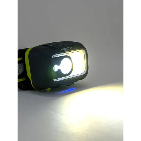 Фонарь налобный ЯРКИЙ ЛУЧ LH-450A MA-HALO 5W LED +3W COB max, 3 реж
