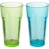 Стакан стеклянный 355 мл (цвета в ассортименте: бирюзовый/зелёный)