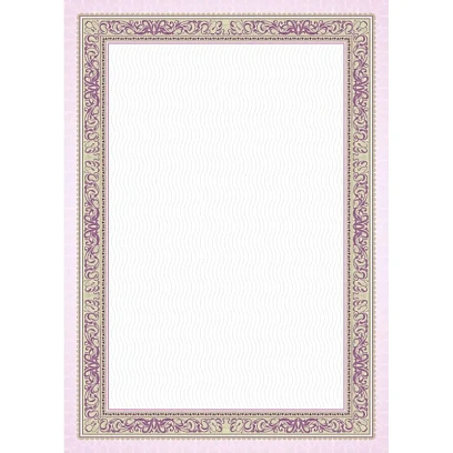 Сертификат-бумага с рамкой А4 фиолетовая, 140 г/кв.м, 20 шт/уп КЖ-1794/6уп
