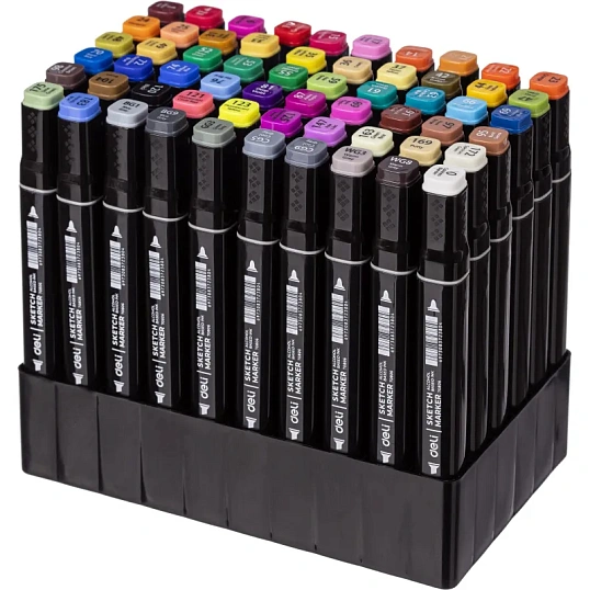 Набор маркеров для скетчинга Deli 60цв. двухстор., E70806-60