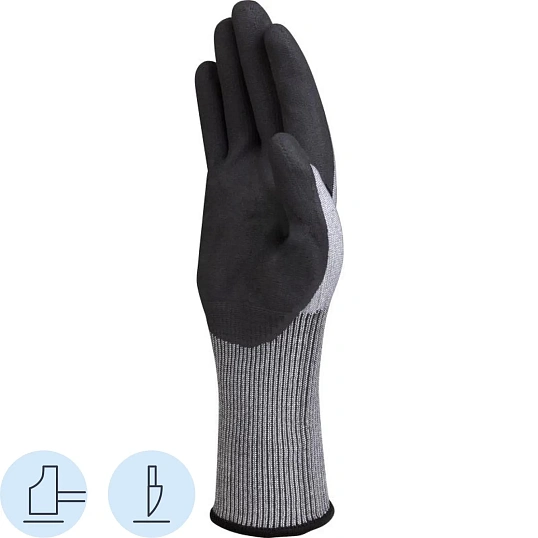 Перчатки DELTA PLUS VECUTC01GR10 защитные от порезов с нитр.цв.серый р.10